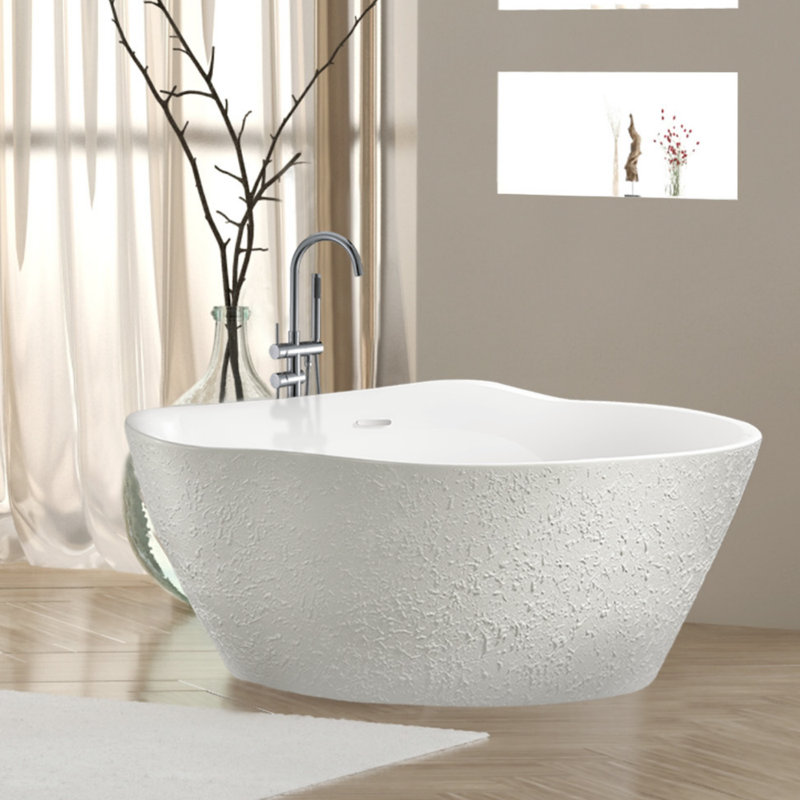 Fine Fixtures Bisque 69" x 31.5" Freestanding Soaking Bathtub Wayfair